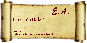 Eipl Anikó névjegykártya